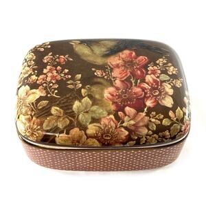Pottery Barn Sabyasachi Decorative Box Bird Floral Trinket Jewelry Box 6”